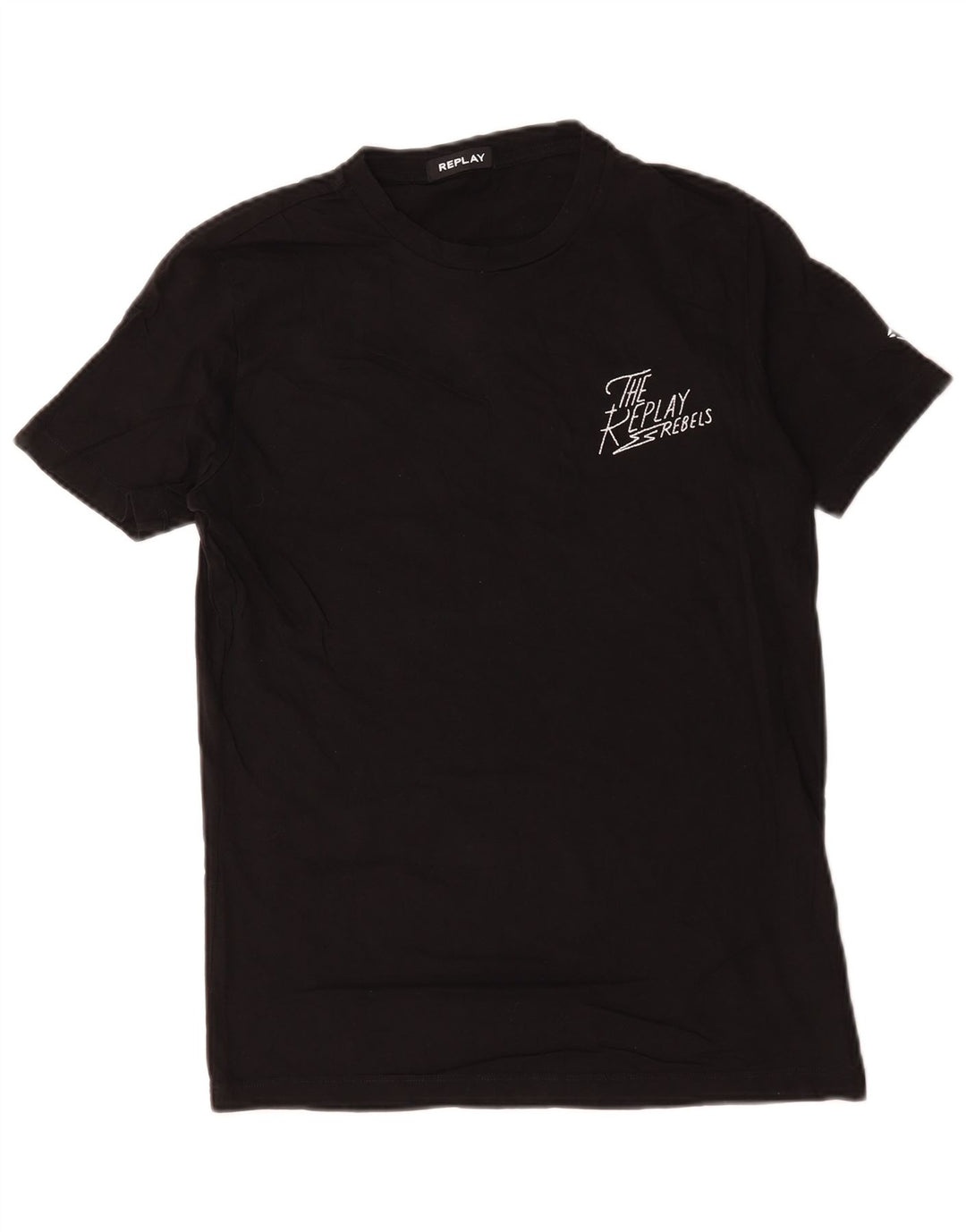 Replay T-Shirt Graphique Homme Noir Moyen Coton