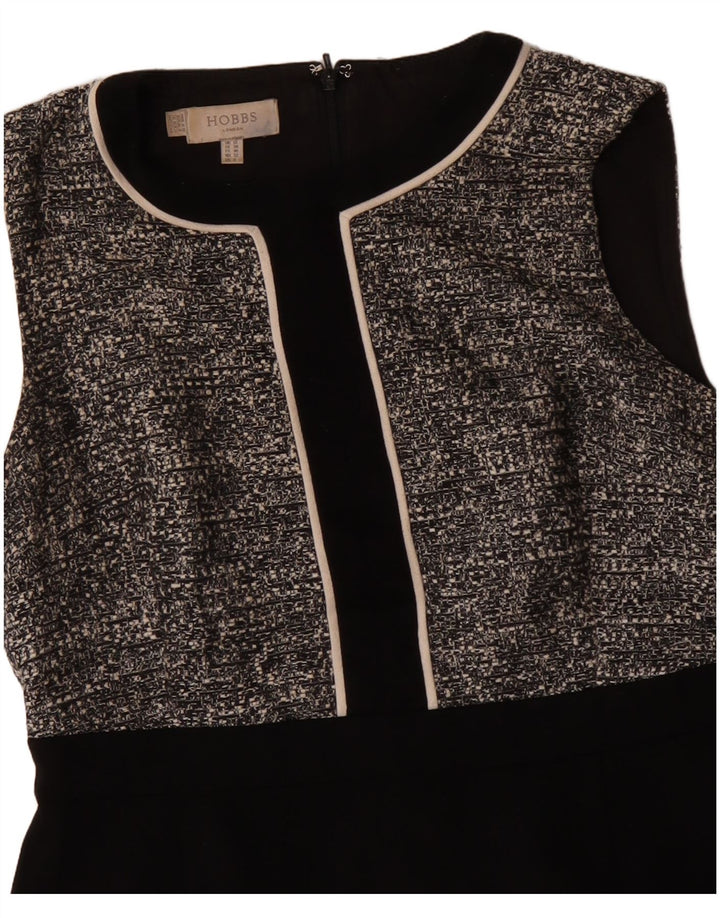 Hobbs Robe fourreau sans manches pour femme UK 42 Polyester moucheté noir moyen