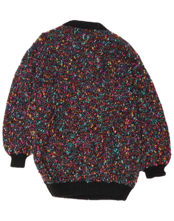 vintage Womens Cardigan Sweater UK 14 Moyen Multicolore Moucheté