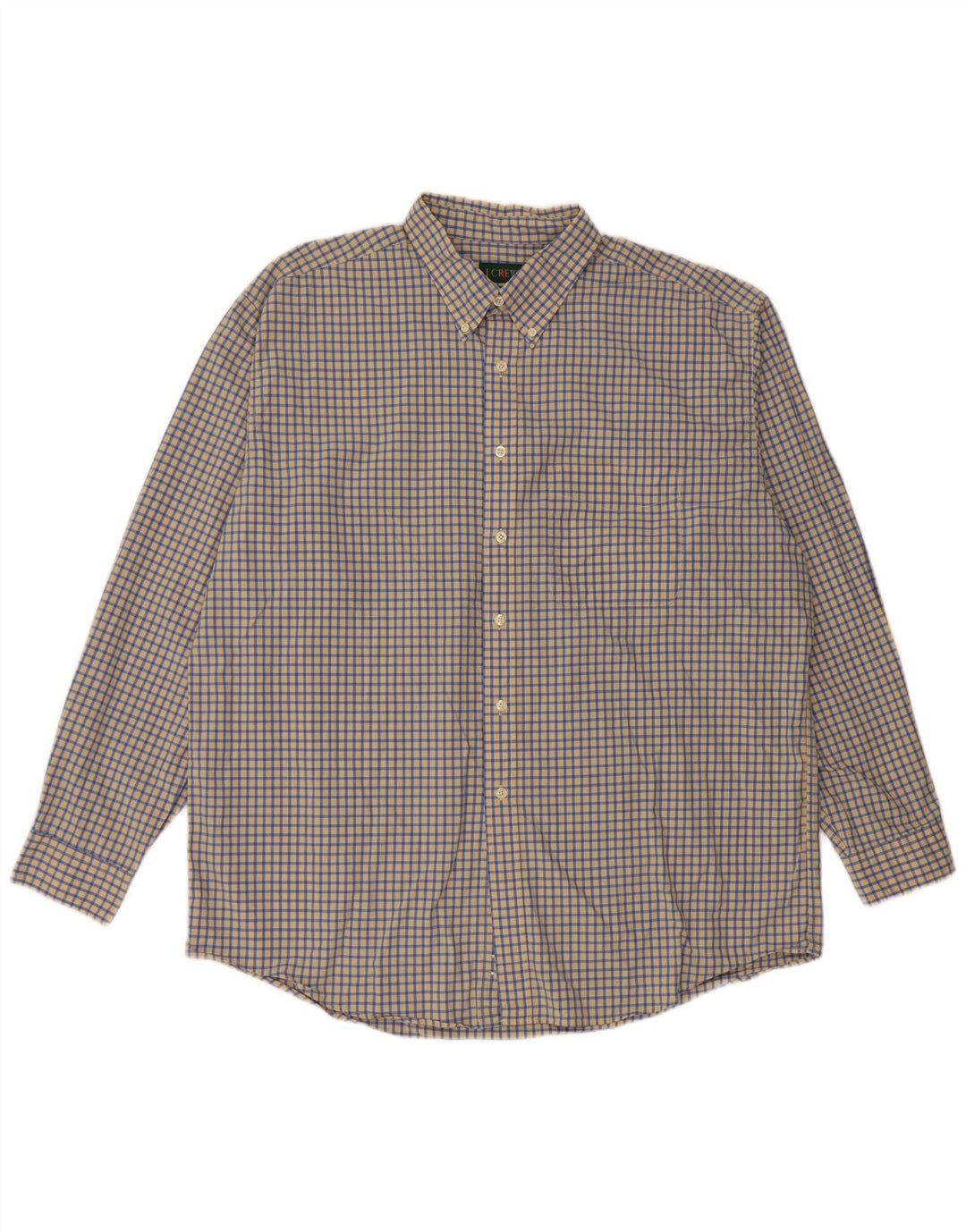 J. CREW Chemise Homme XL Jaune Carreaux Coton