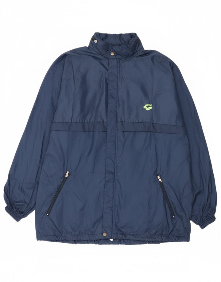 Arena Veste de pluie à capuche pour homme UK 42 XL Bleu marine Polyamide