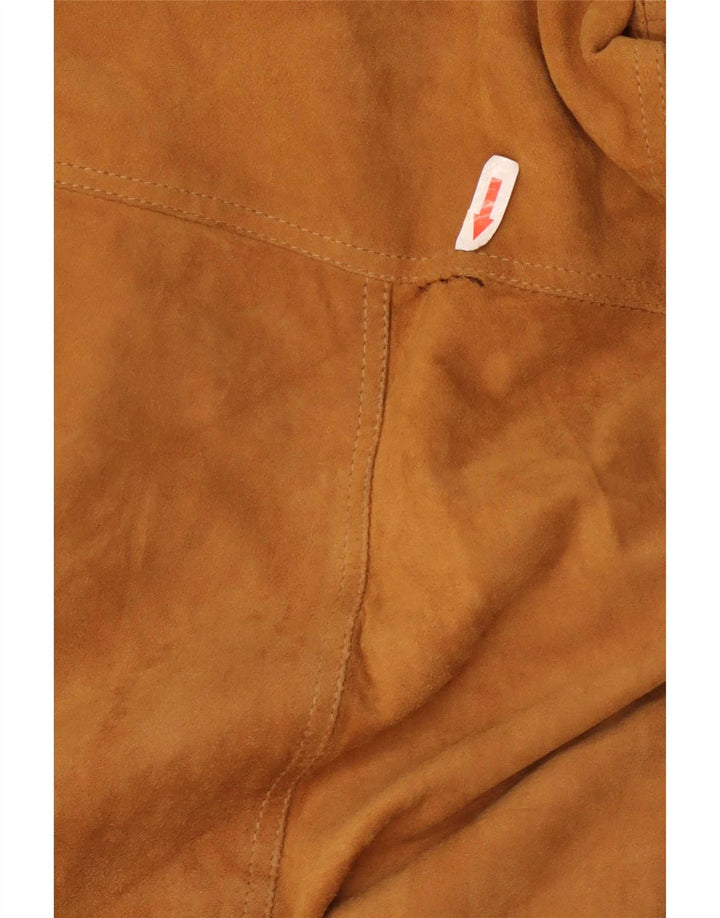 Veste Bomber En Daim Vintage Homme IT 62 6XL Cuir Marron