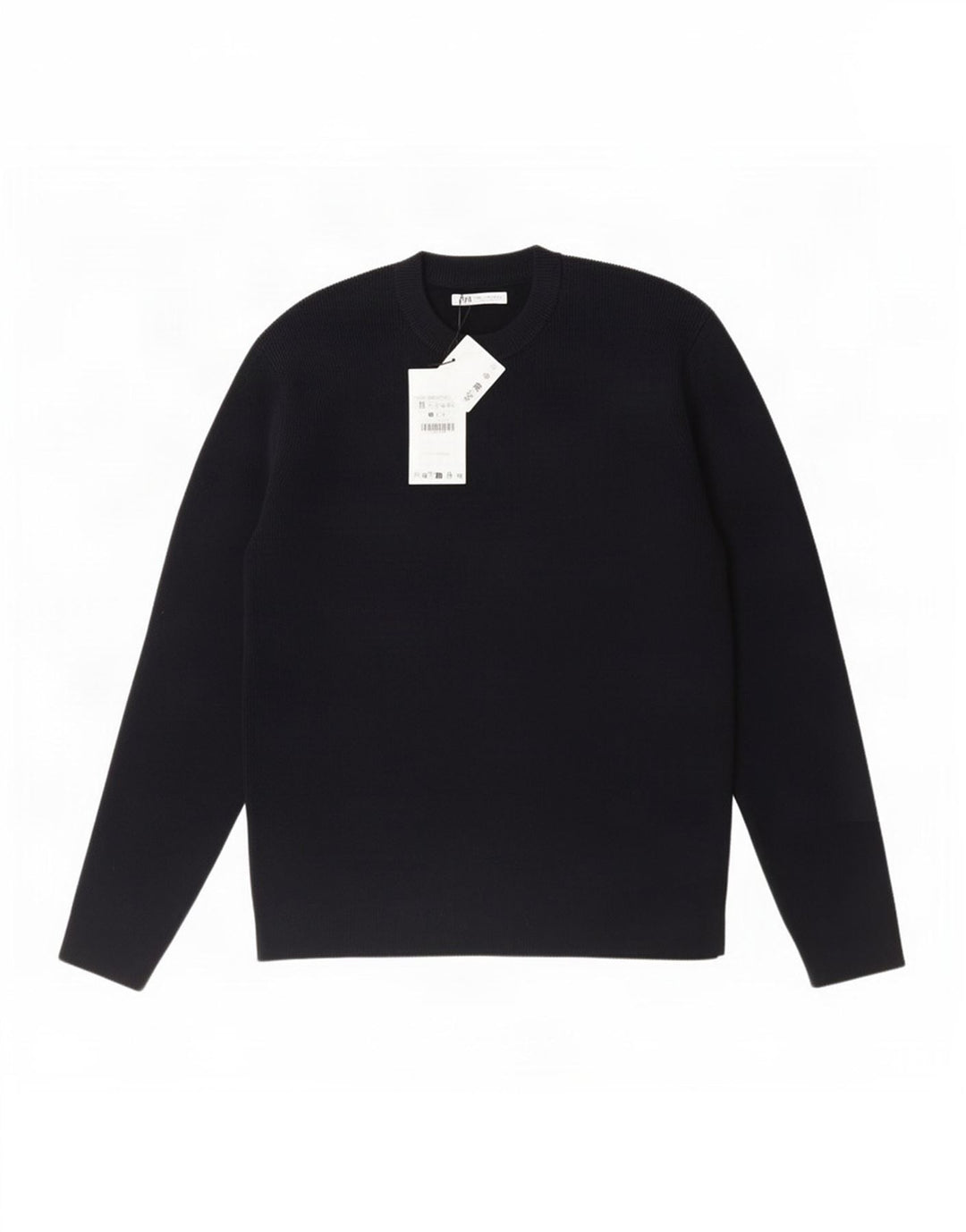 Zara Homme Pull Col Ras Du Cou Acrylique Bleu Marine Moyen