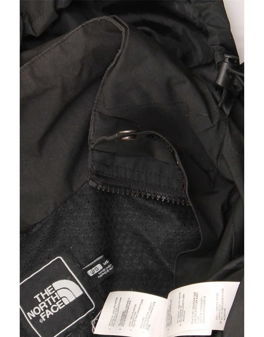 The North Face Veste de pluie à capuche pour homme UK 40 Large Noir Polyester