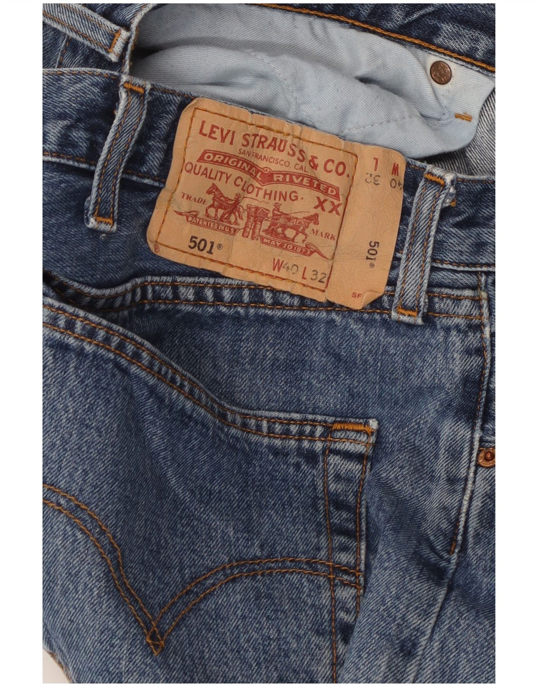 LEVI'S Jean Droit 501 Homme W40 L29 Bleu Coton