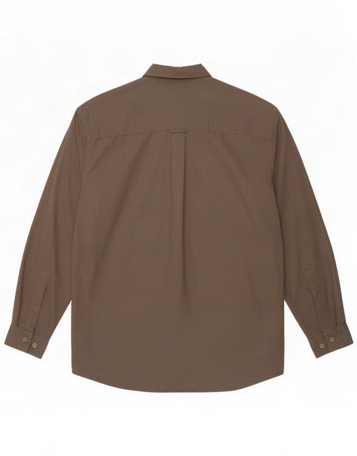 Marlboro Classics Chemise Homme Large Marron Coton