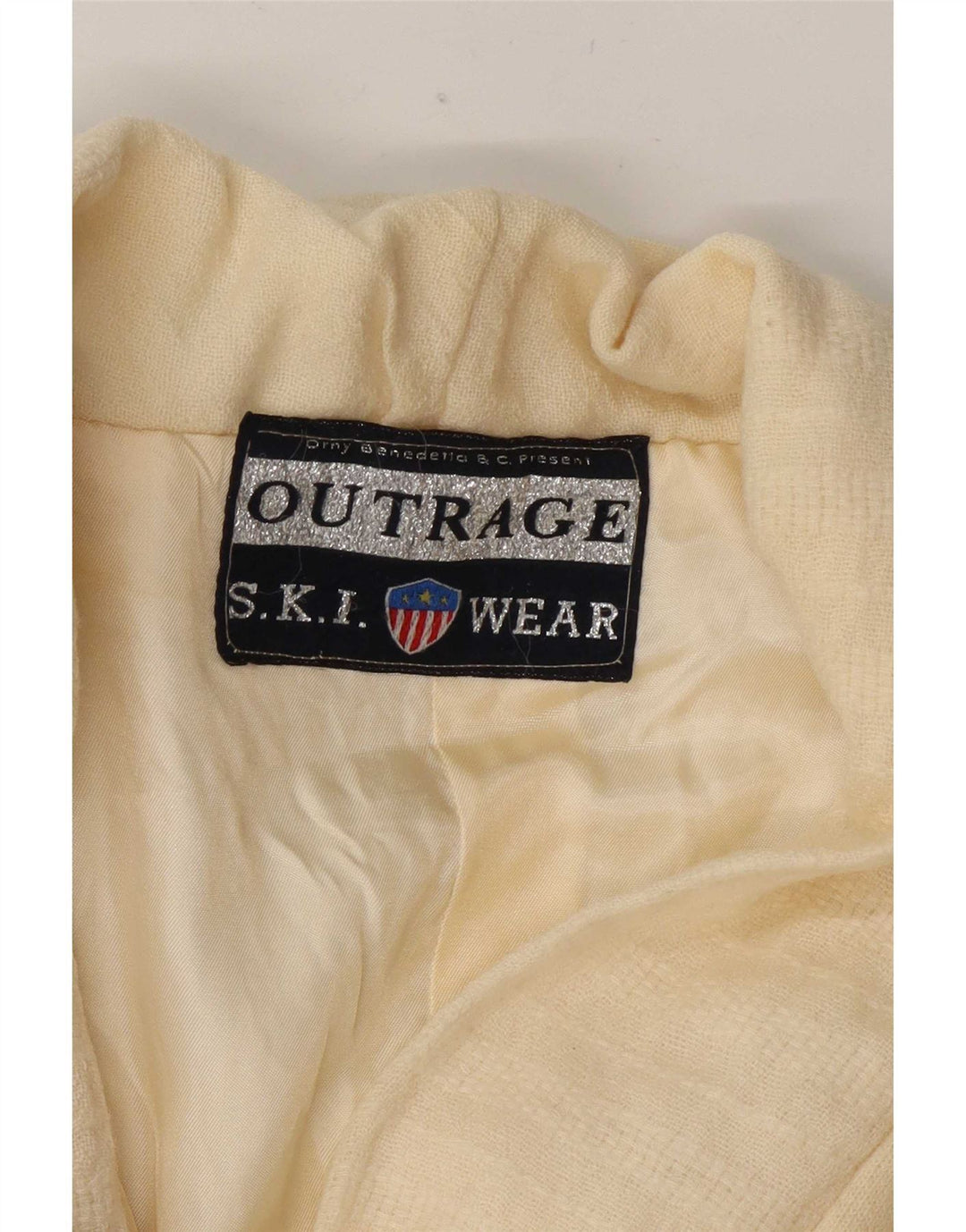 Outrage Veste de ski en tricot pour femme UK 14 Medium Off White Colourblock