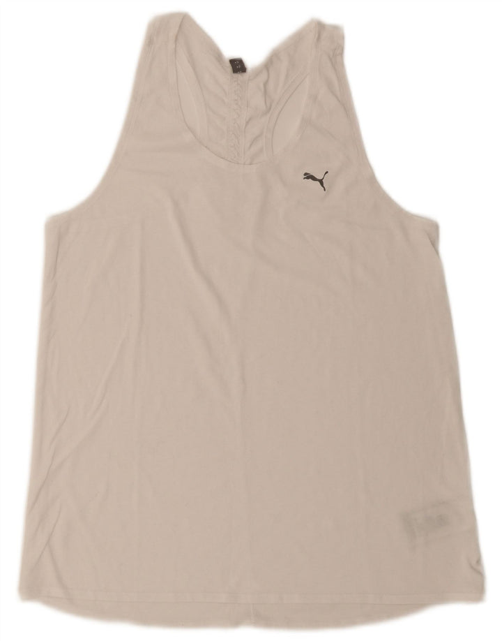 Puma Débardeur Femme UK 12 Medium Blanc Polyester