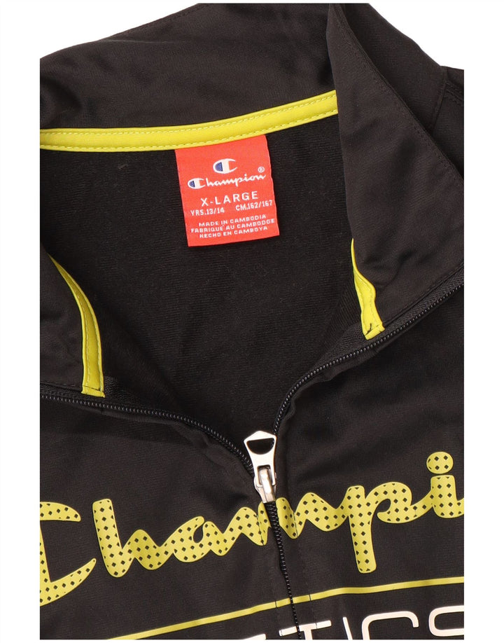 Champion Veste de survêtement graphique pour garçon 13-14 ans XL Noir