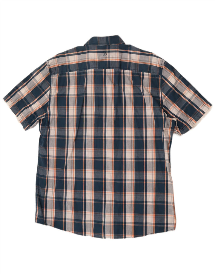 S.Oliver Chemise Slim Fit à Manches Courtes pour Hommes 2XL Coton à Carreaux Bleu
