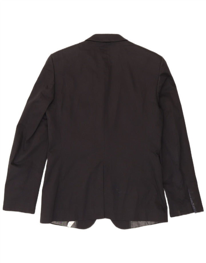 Zara Veste Blazer 2 Boutons Homme EU 50 Coton Noir Moyen