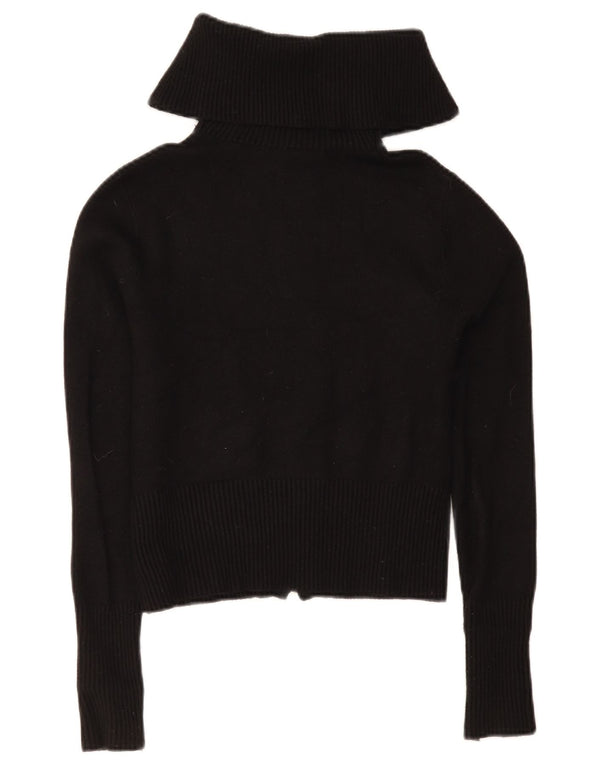 Zara Cardigan Femme Pull UK 10 Petit Viscose Noir