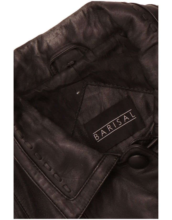 BARISAL Manteau en Cuir Femme IT 44 Cuir Noir Moyen