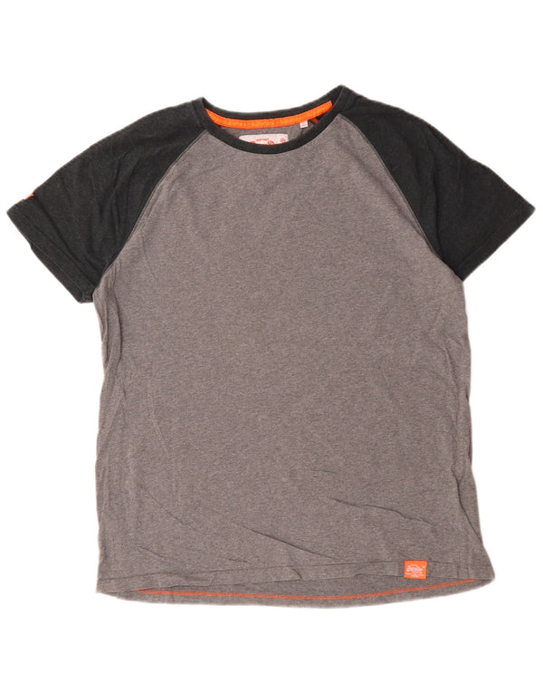 Superdry T-Shirt Homme Top 2XL Gris Colorblock Coton
