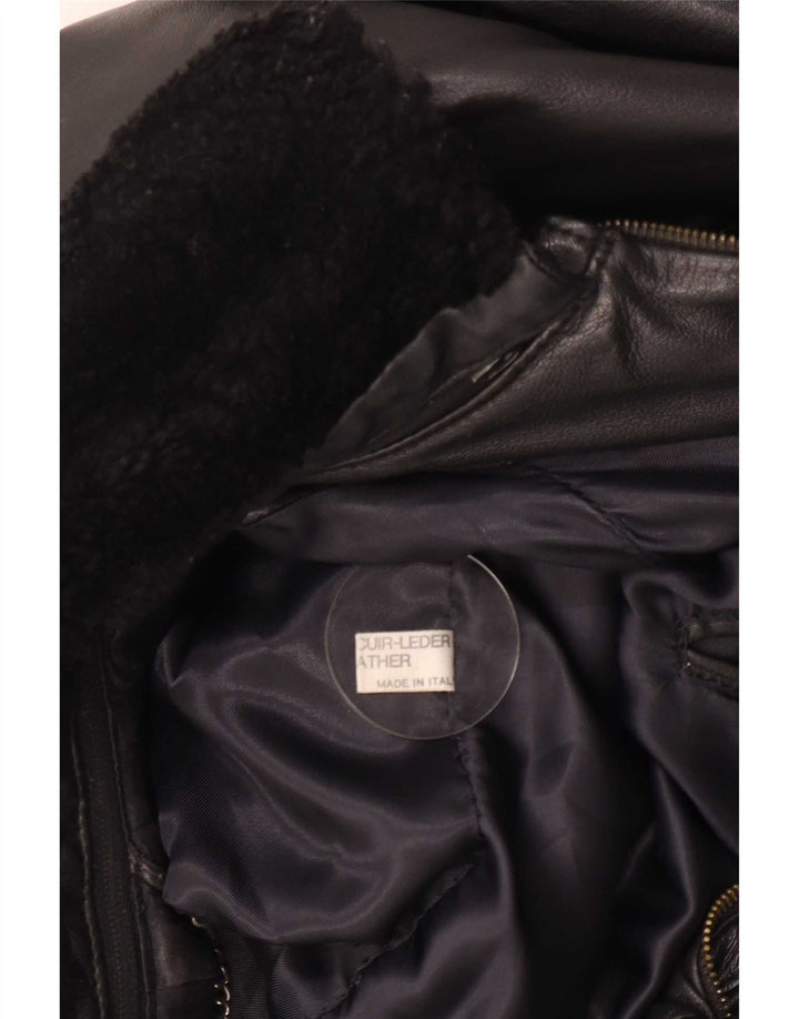 veste en cuir homme vintage IT 52 XL Noir