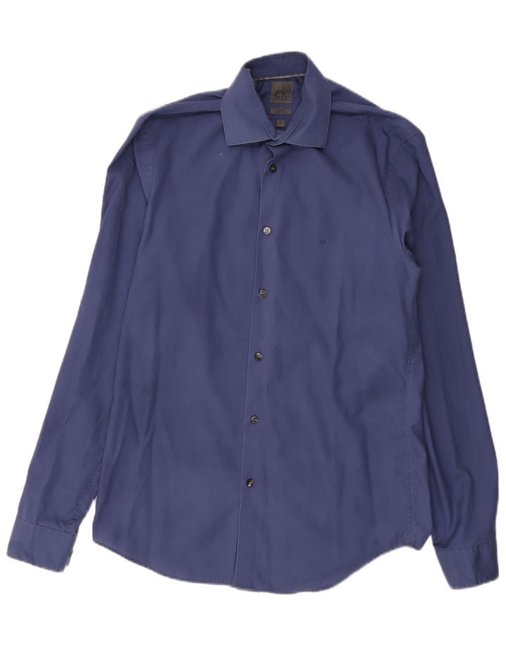 Calvin Klein Chemise ajustée pour homme Taille 38 15 Bleu moyen