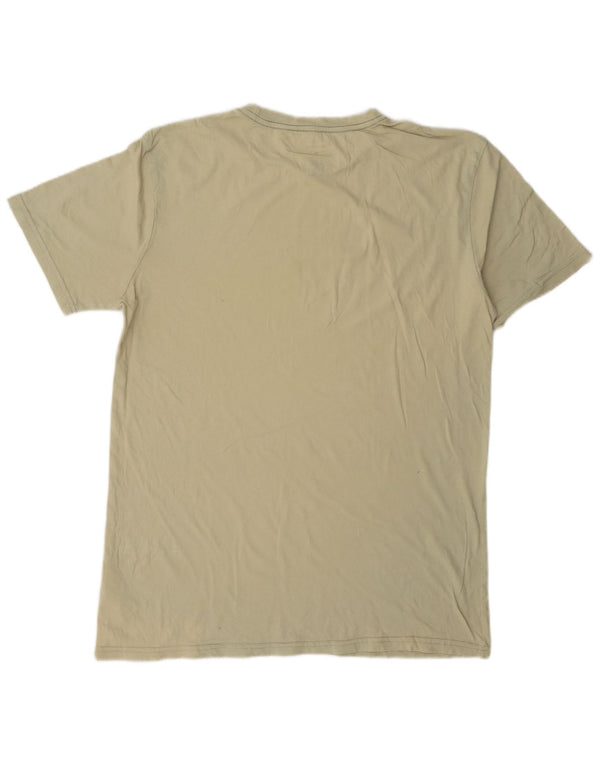 Quiksilver Mens Regular Fit Graphic T-Shirt Top Medium Khaki Cotton