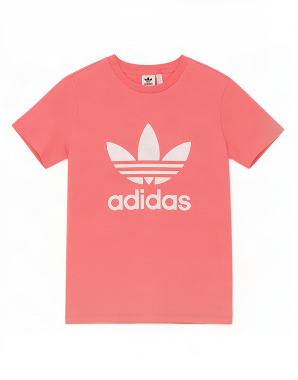 Adidas T-shirt graphique pour femme UK 12 en coton rose moyen