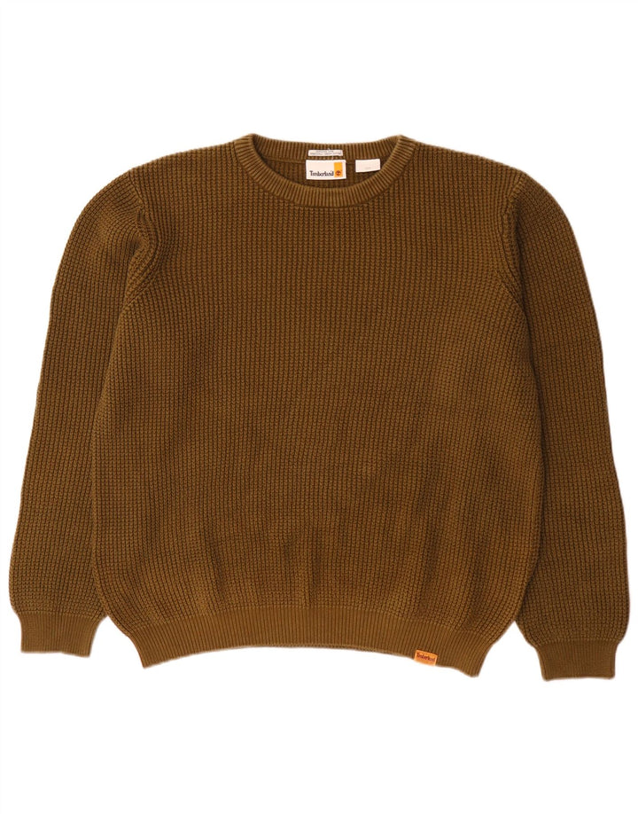 Timberland Pull à col rond pour homme en coton kaki Large
