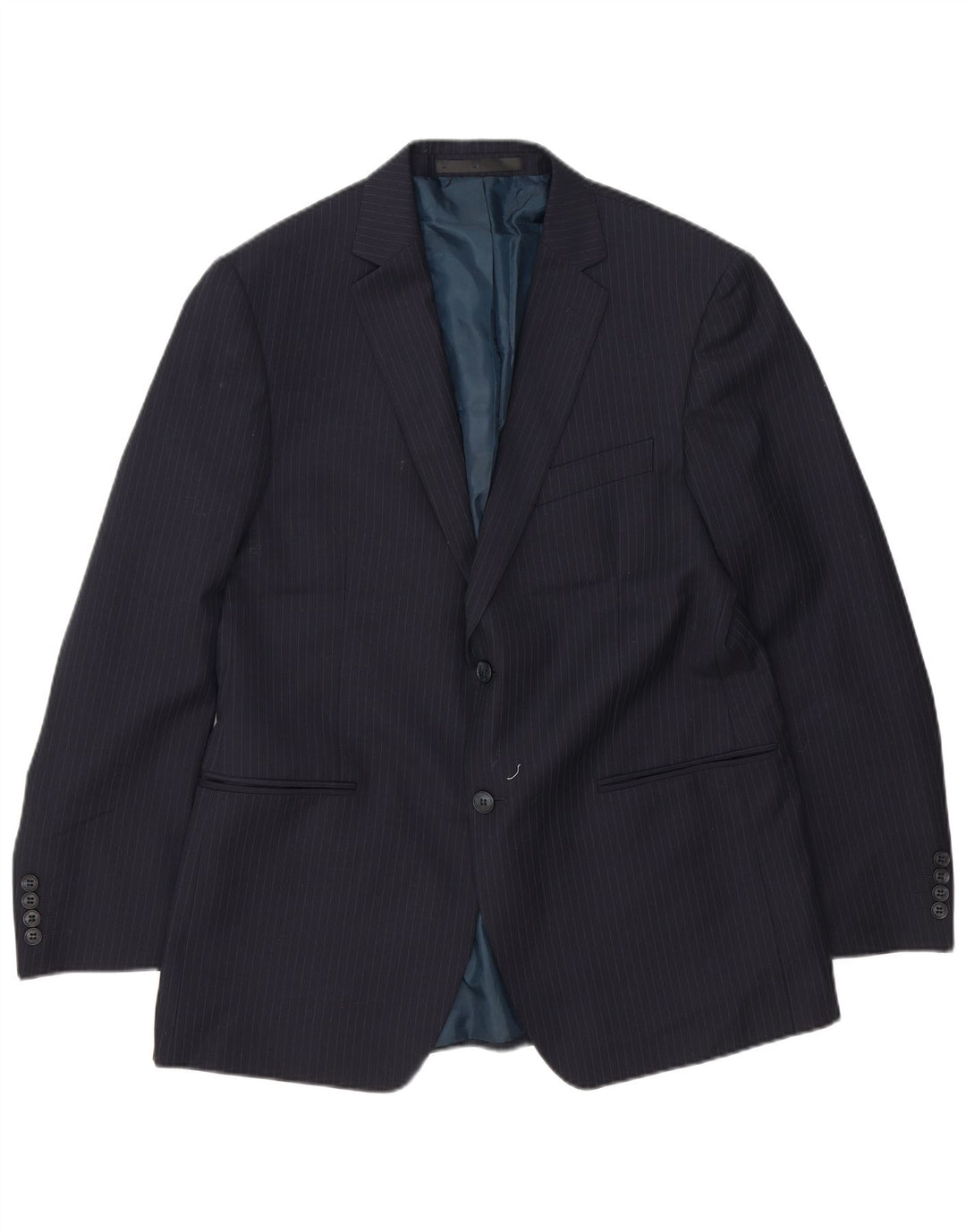 Marks & Spencer Veste blazer à 2 boutons pour homme UK 42 XL Bleu marine à fines rayures