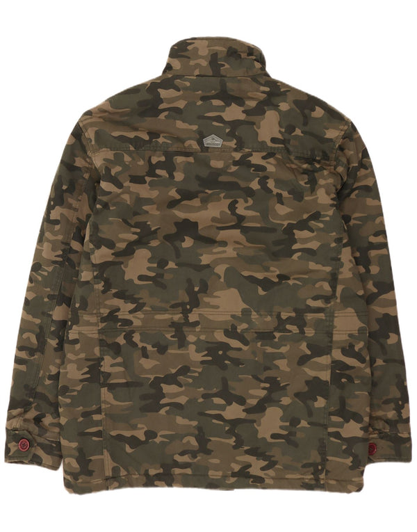 SUPERDRY Veste Utilitaire Homme UK 44 2XL Kaki Camouflage Nylon