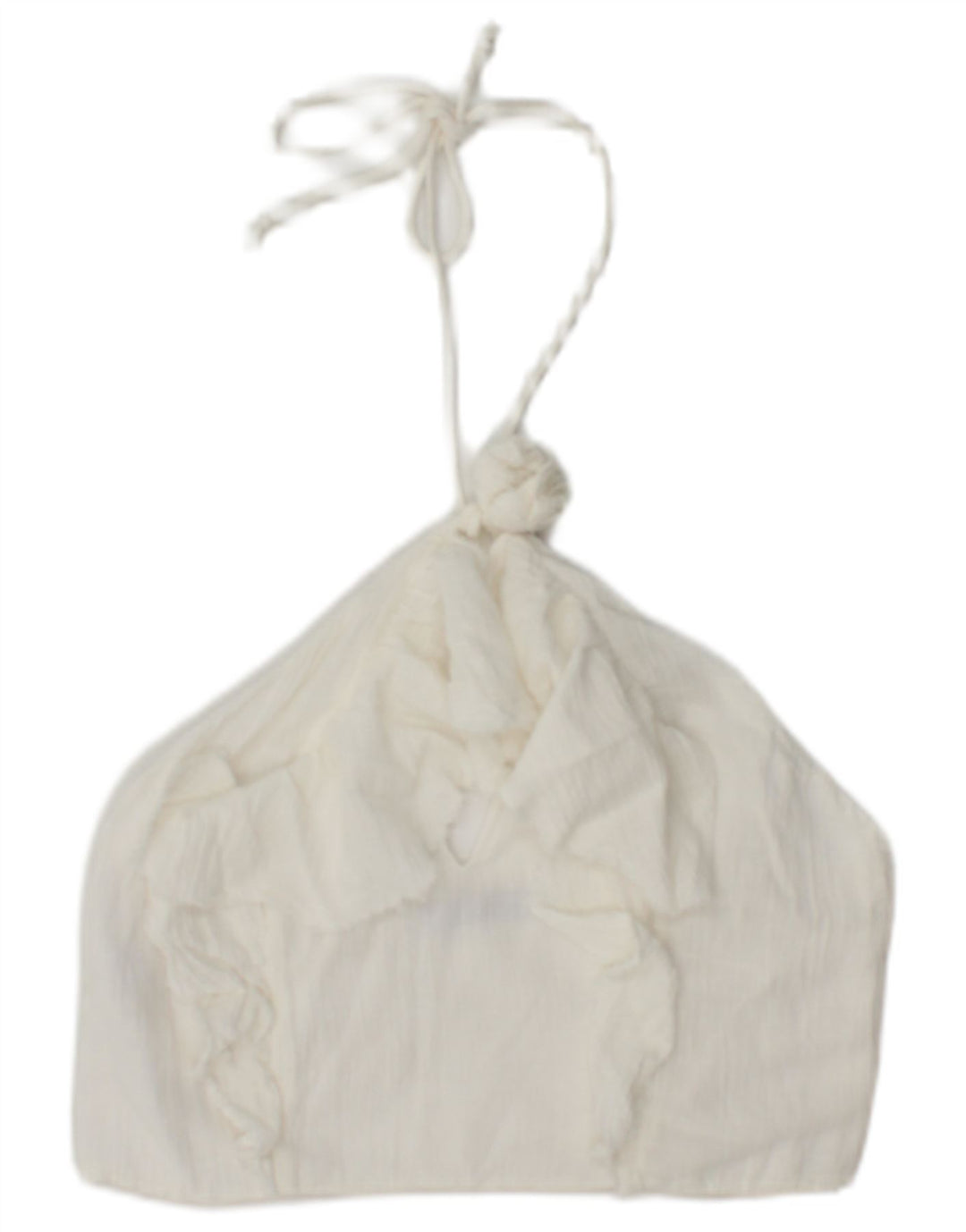 Zara Haut Licou Femme UK 12 Coton Blanc Moyen
