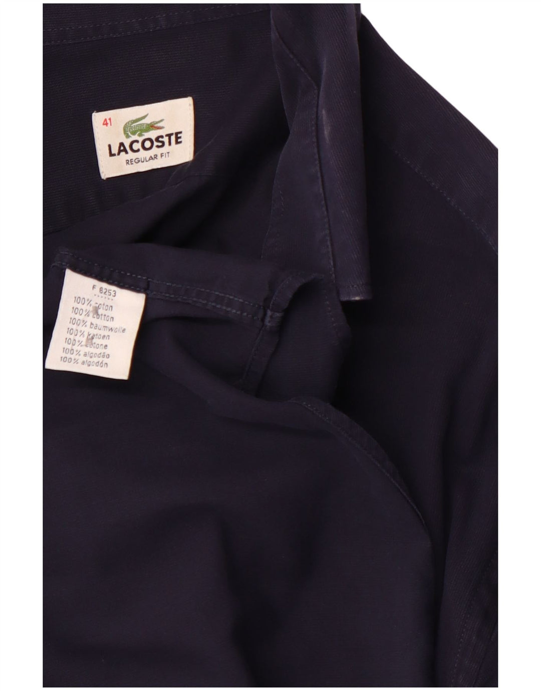 LACOSTE Chemise Regular Fit Homme Taille 41 Coton Bleu Marine Moyen