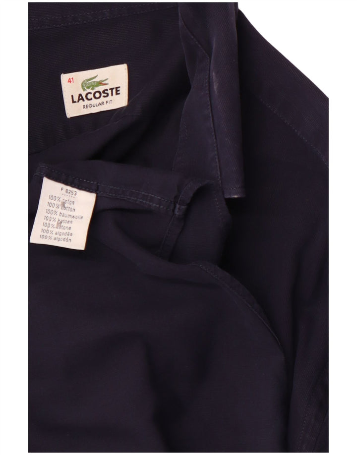 LACOSTE Chemise Regular Fit Homme Taille 41 Coton Bleu Marine Moyen