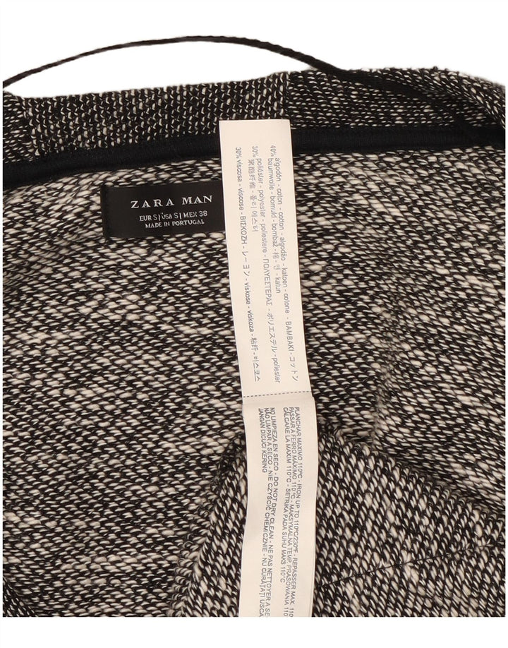 Zara Homme Cardigan Pull Petit Noir Moucheté Coton