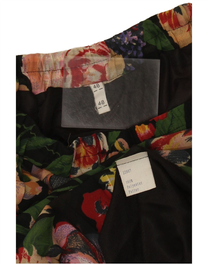jupe plissée femme vintage IT 48 XL W38 Polyester floral multicolore