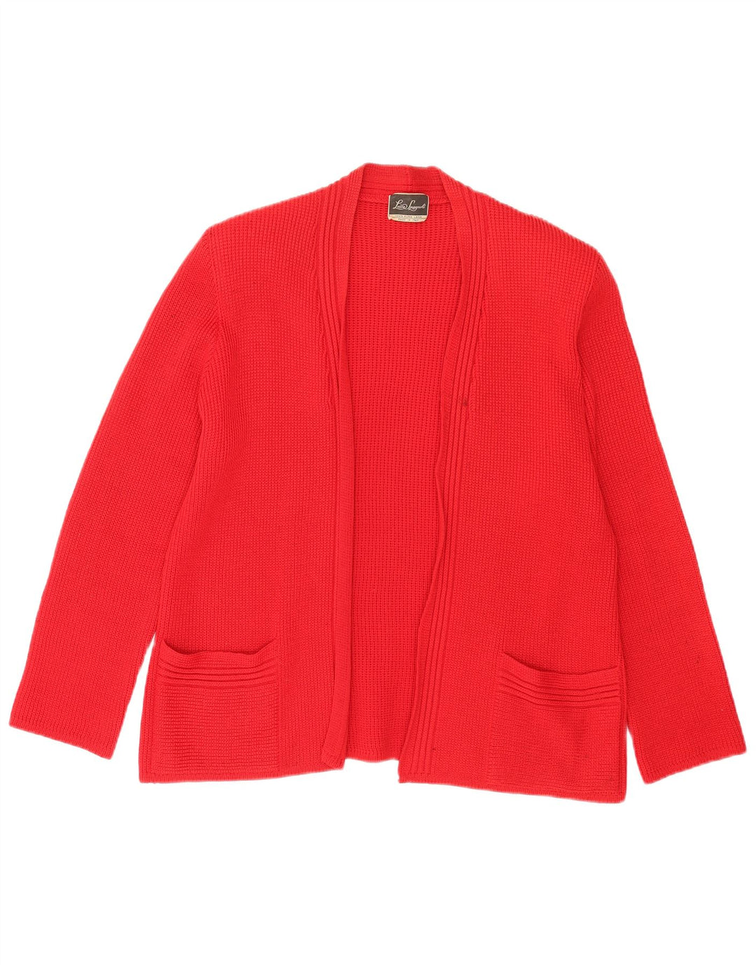 Luisa Spagnoli Pull Cardigan Ouvert pour Femme UK 16 Grande Laine Rouge