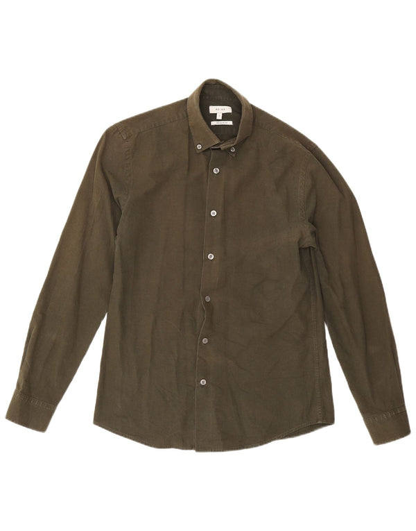 Reiss Chemise Regular Fit Petit Kaki Coton Homme