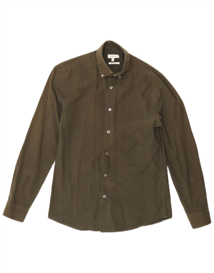 Reiss Chemise Regular Fit Petit Kaki Coton Homme