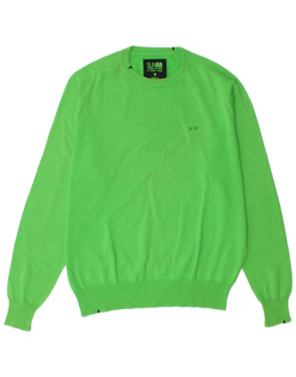 Sun68 Pull col rond homme vert moyen en coton