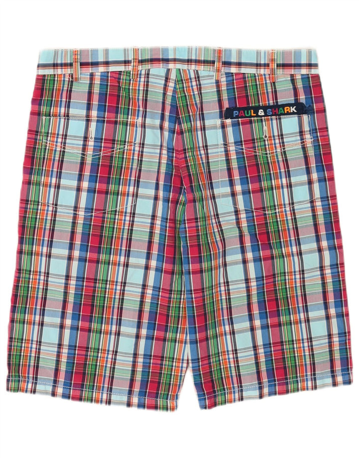 Paul & Shark Short Chino Homme IT 48 Medium W32 Coton à Carreaux Multicolore