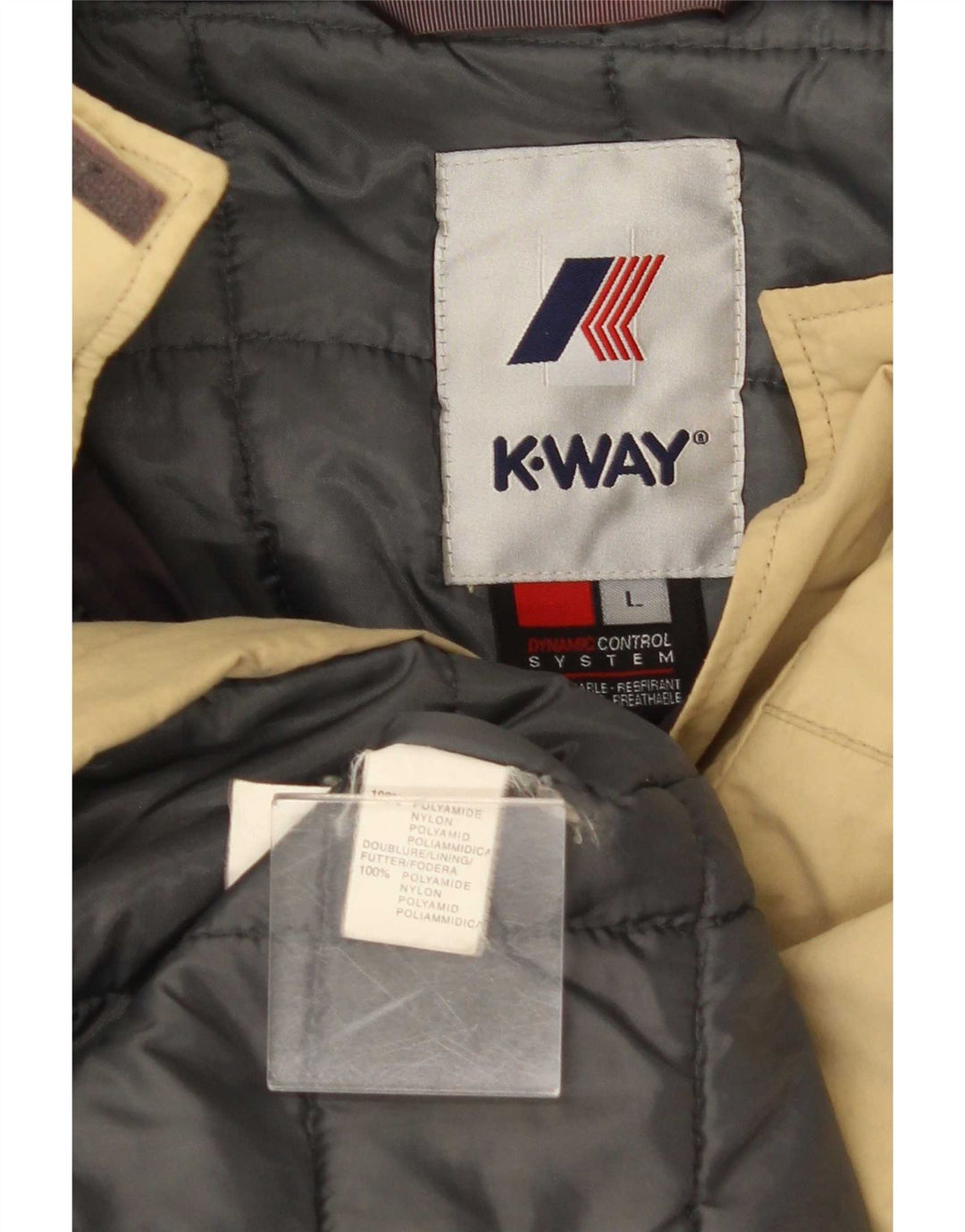 K-Way Veste coupe-vent pour homme UK 40 Large Beige Polyamide