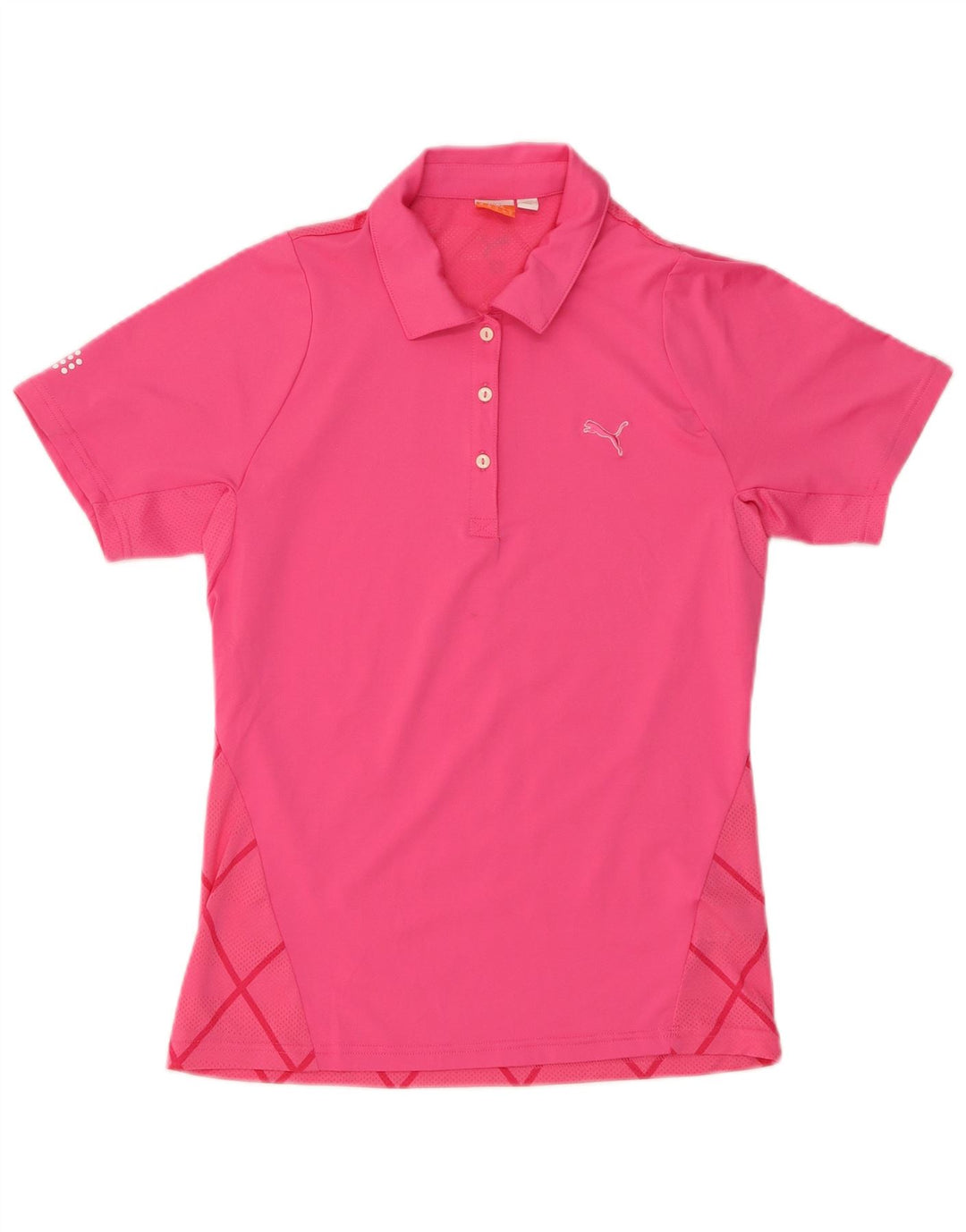 PUMA Polo Femme UK 12 Rose Moyen Géométrique Polyester