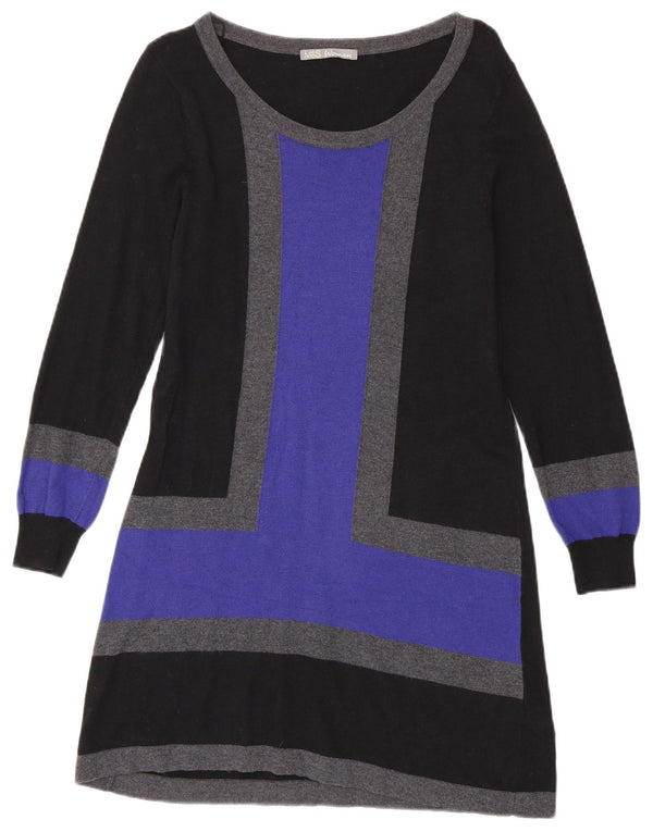 Marks & Spencer Robe pull pour femme UK 44 Medium Noir Colorblock Viscose