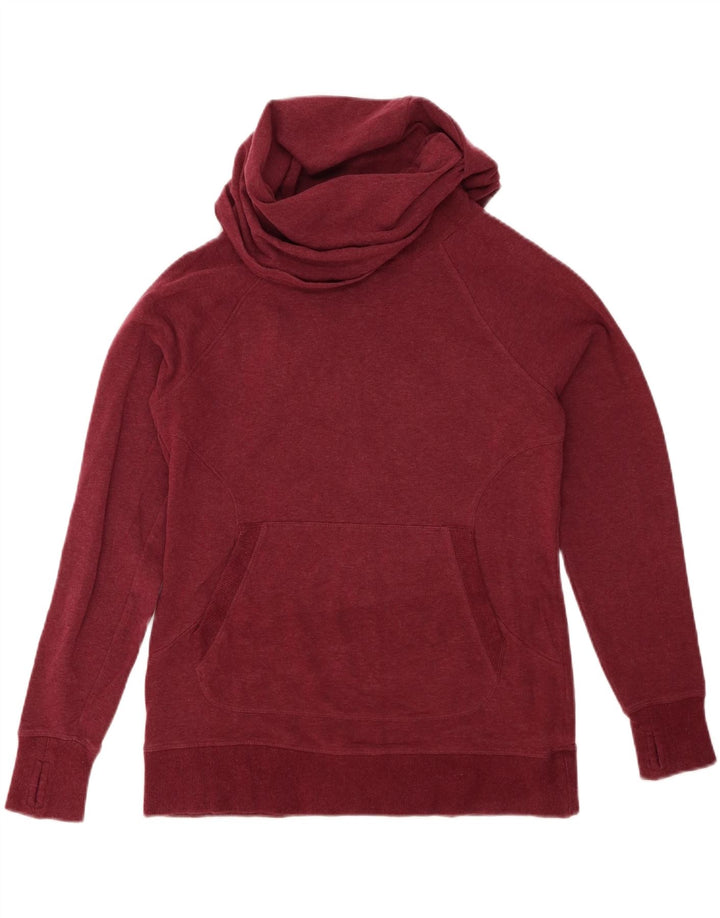 L.L.Bean Sweat-shirt à col roulé pour femme UK 14 en coton bordeaux moyen