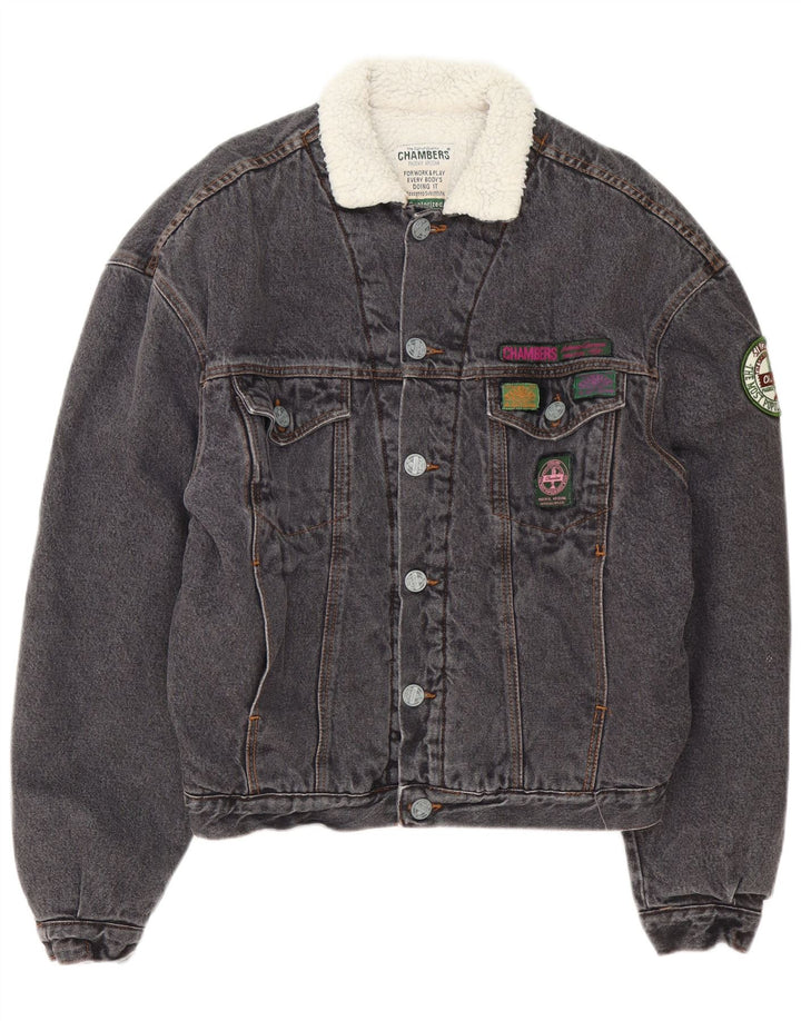 Chambers Veste en jean Sherpa pour homme UK 38 Gris moyen Coton