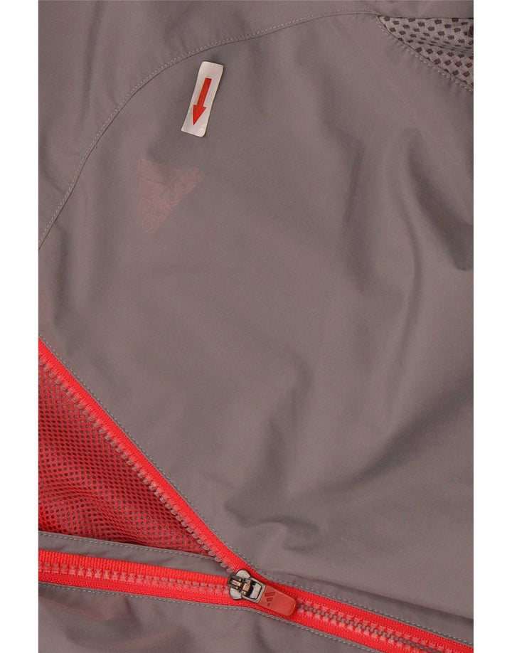 Adidas Veste de survêtement pour femme UK 16 Large Gris Colorblock Polyester