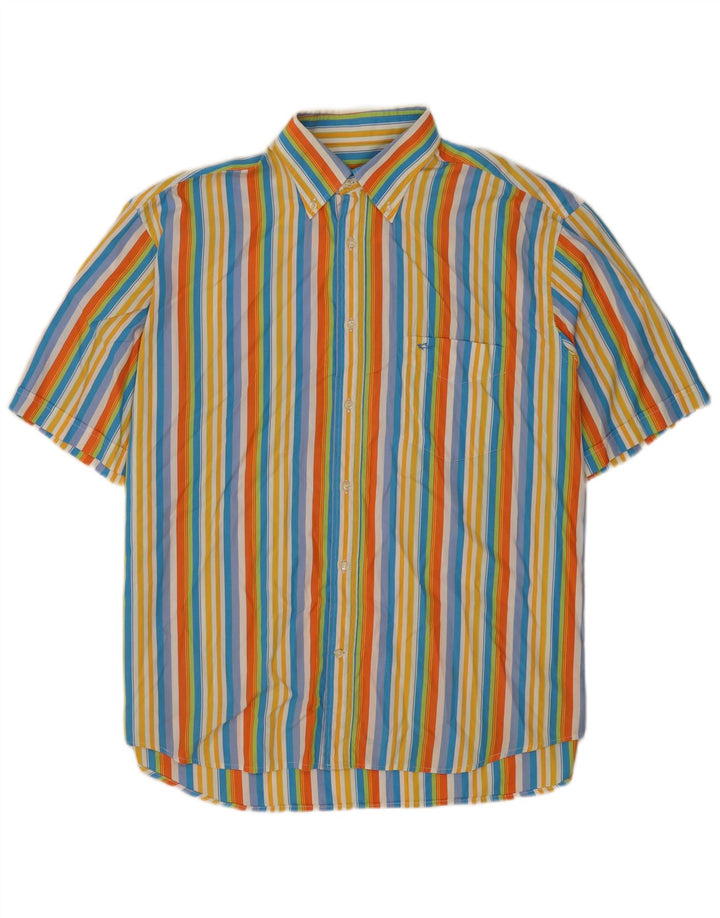 Paul & Shark Chemise à manches courtes pour homme Taille 43 XL Rayé multicolore