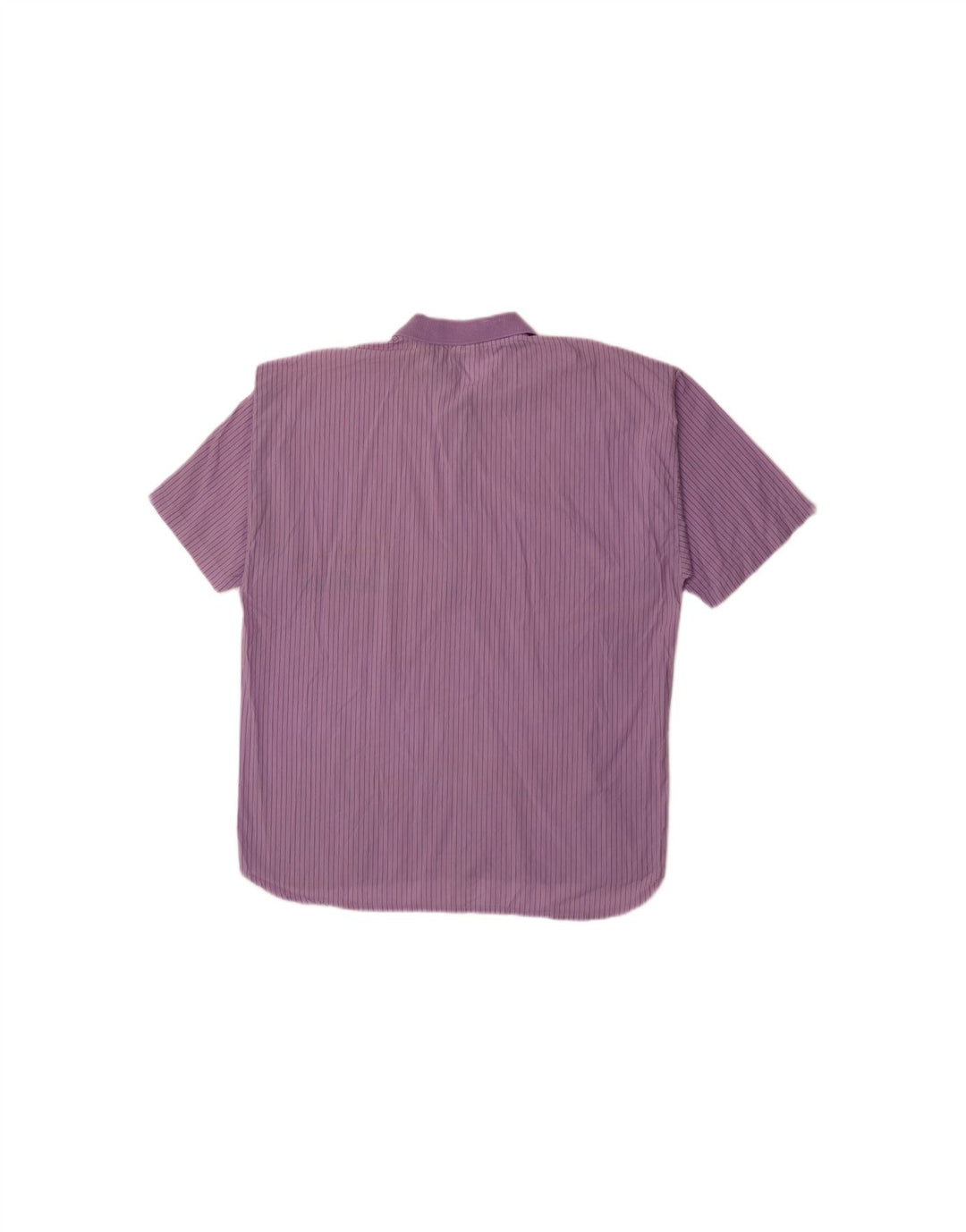 VINTAGE Mens Short Sleeve Pullover Shirt IT 42 Large Purple Striped Vintage Vintage and Second-Hand Vintage from Messina Hembry 