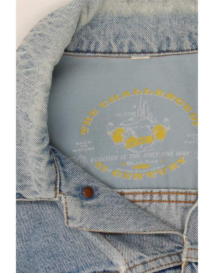 veste en denim femme vintage UK 16 Grand Bleu