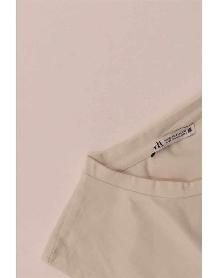 Zara Femmes Crop Débardeur UK 18 XL Blanc