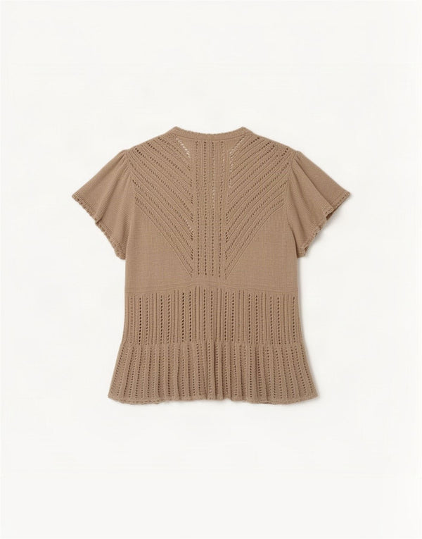 Marks & Spencer Pull cardigan à manches courtes pour femme UK 16 Large Beige