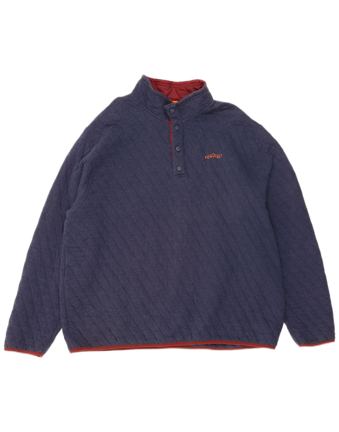 ORVIS Sweat-shirt col boutonné pour homme XL en coton bleu marine
