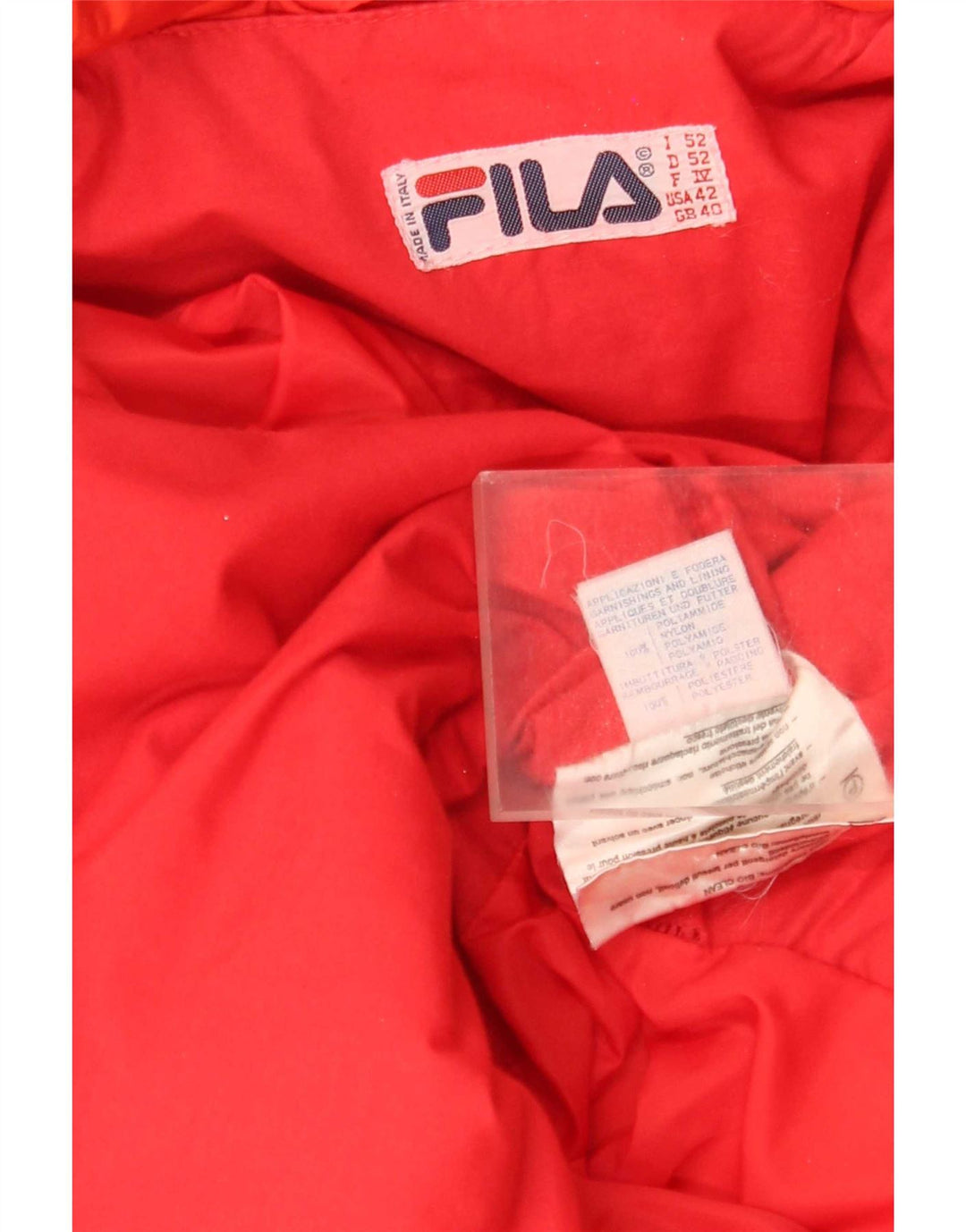 Fila Combinaison de ski pour homme UK 40 Orange moyen Colourblock Polyamide