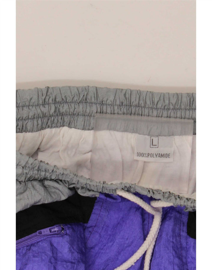 vintage Mens Full Survêtement Grand Purple Colourblock Polyamide
