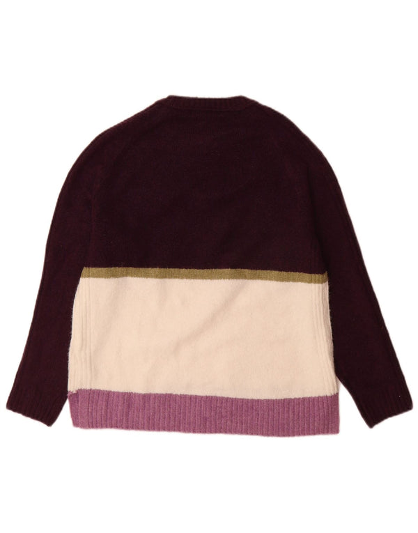 Marks & Spencer Pull à col rond pour femme UK 14 Rayé violet moyen